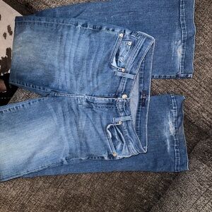 7 For All Mankind Women's Flare Jeans in Light Blue Wash